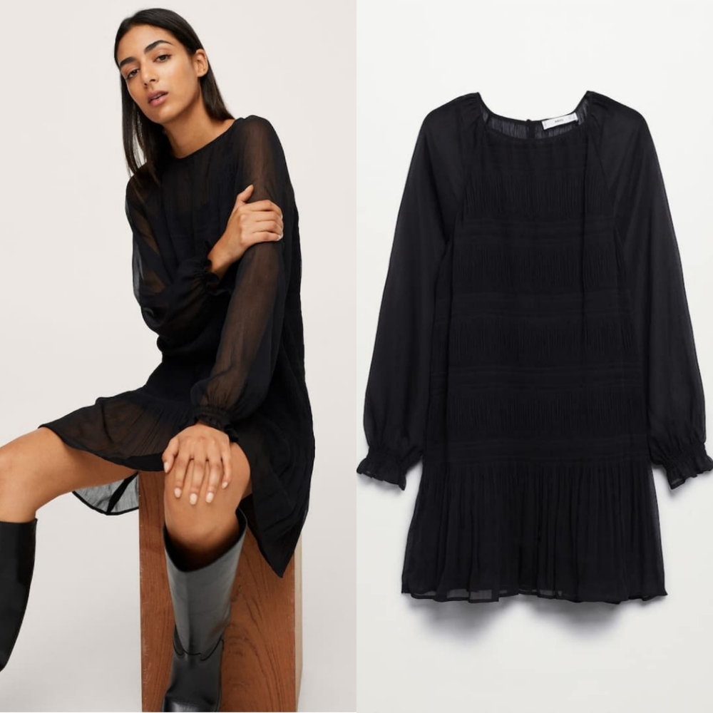 🔥Last 1🔥MANGO Pleated flowy dress